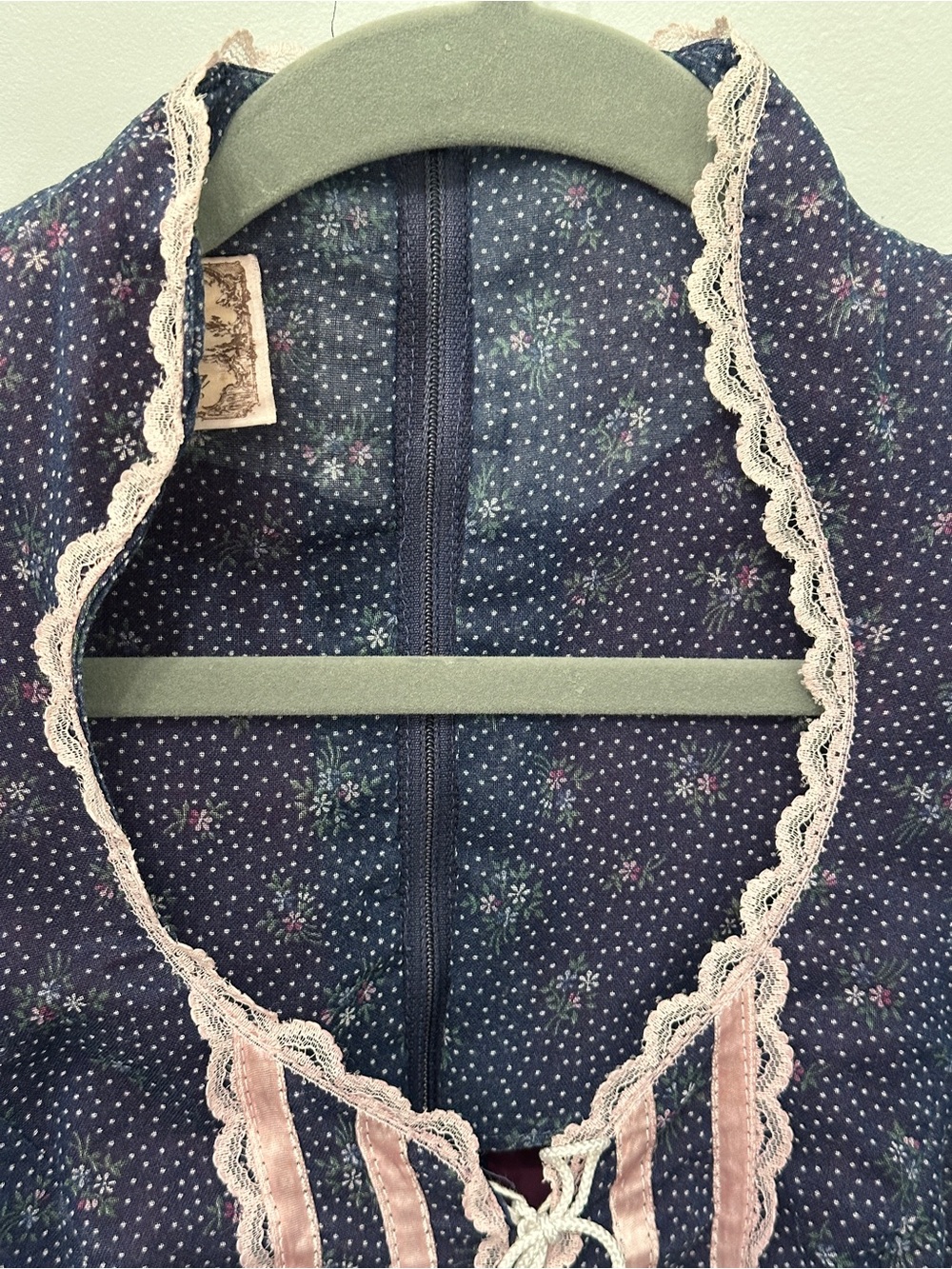 Authentic Gunne Sax 1970’s Calico Ditsy Floral Short Sleeve Maxi Prairie Dress - Picture 5 of 10
